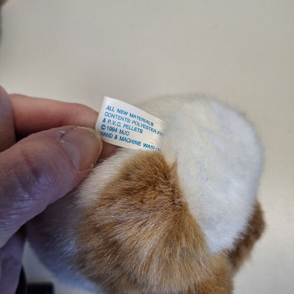 Vintage Puffkins Sherlock Plush Beagle Hound Dog 1994 W/ Tags Swibco Brown White - Picture 7 of 7